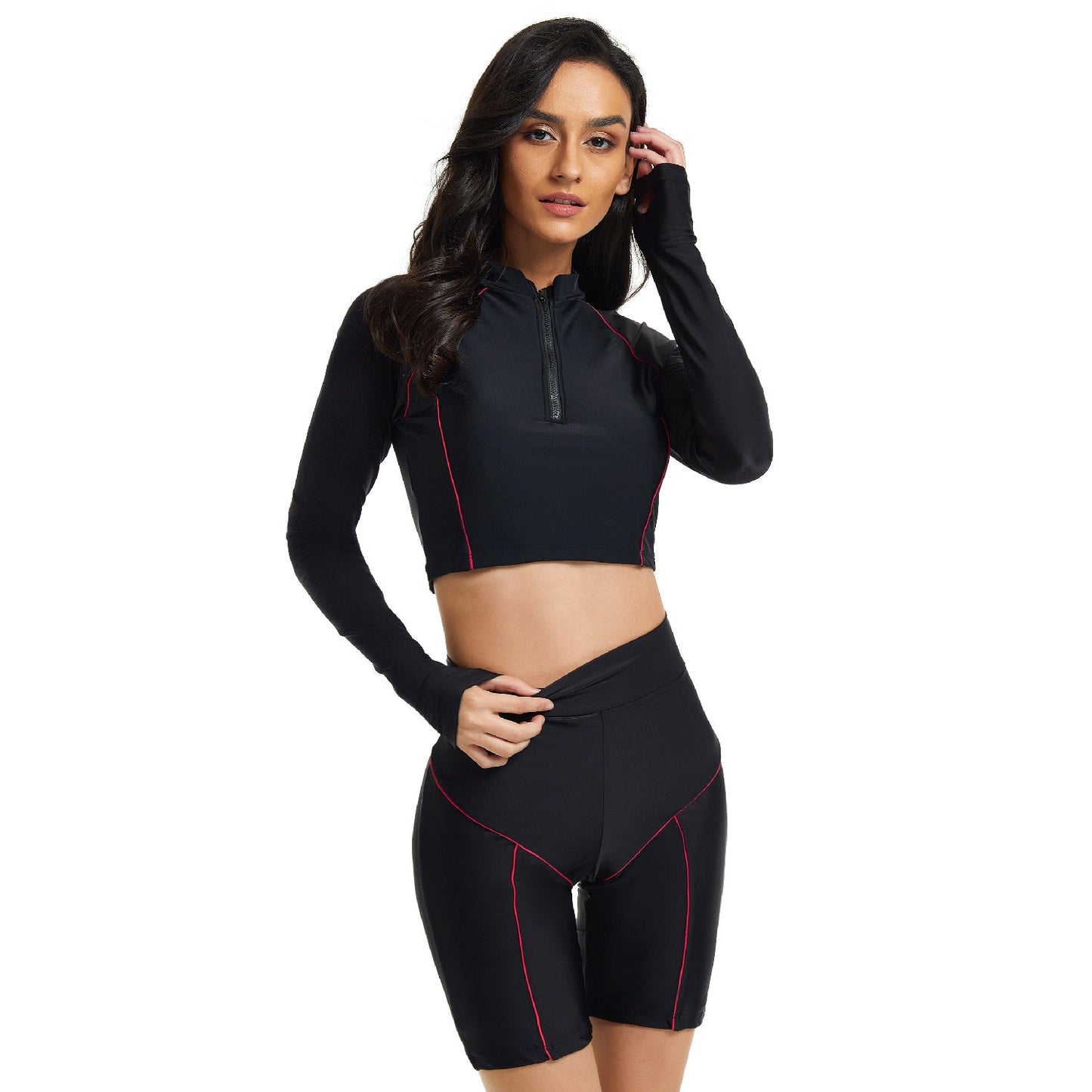 Black Zipper Surfing suits for Women