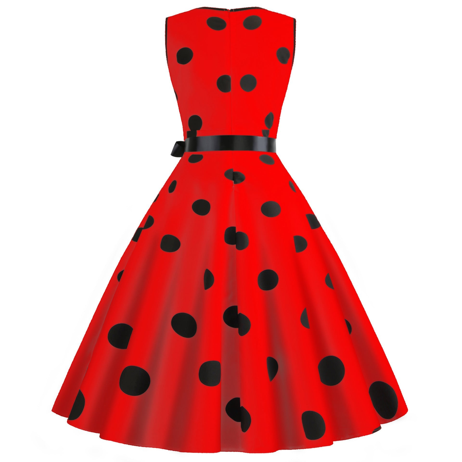 Summer Sleeveless Polka Dot Dresses-Dresses-Free Shipping at meselling99