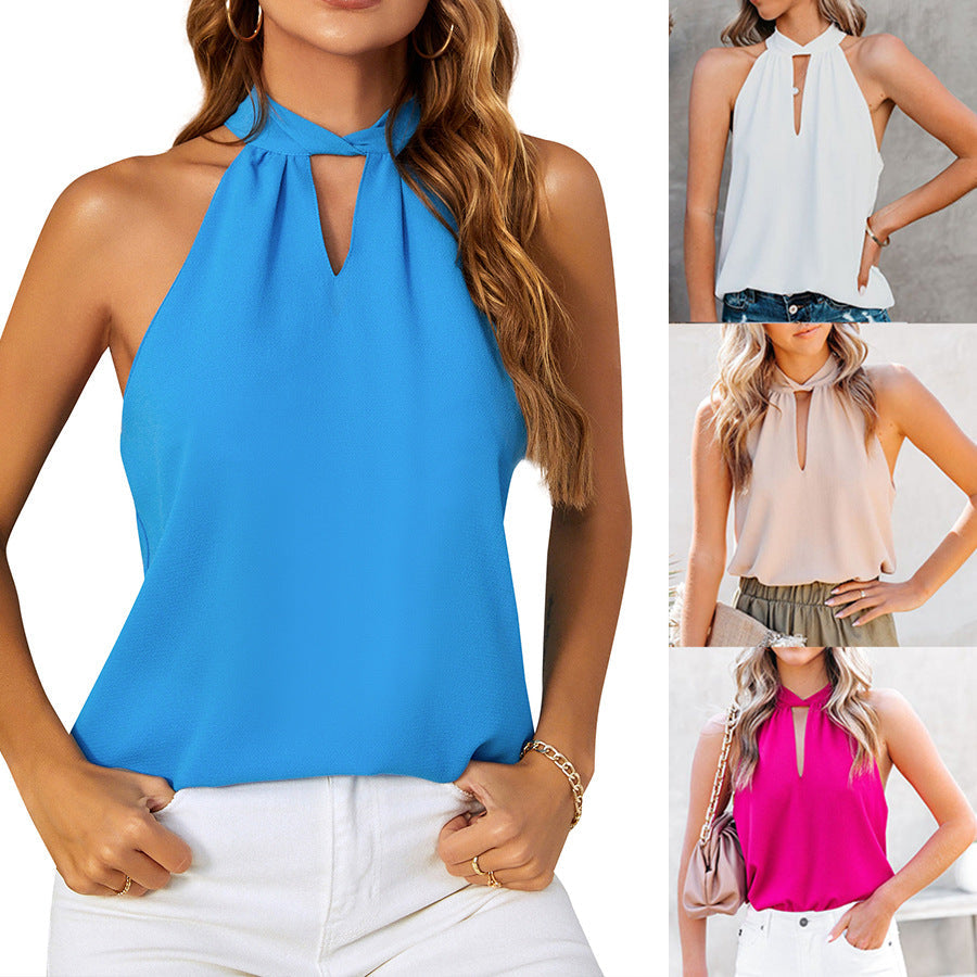 Sexy Halter Sleeveless Summer Women Tops