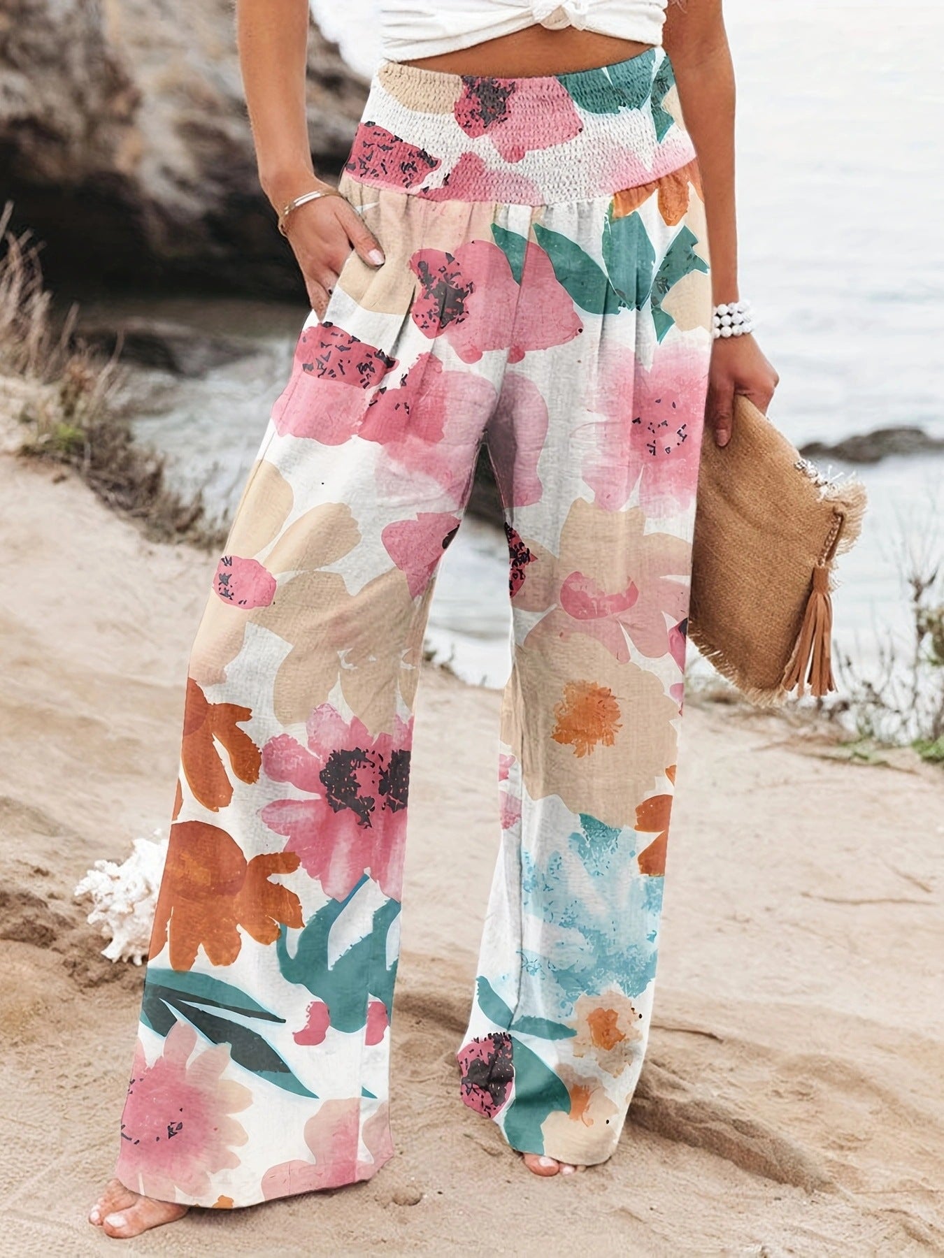 Women's Printed Wide-Leg Lounge Pants
