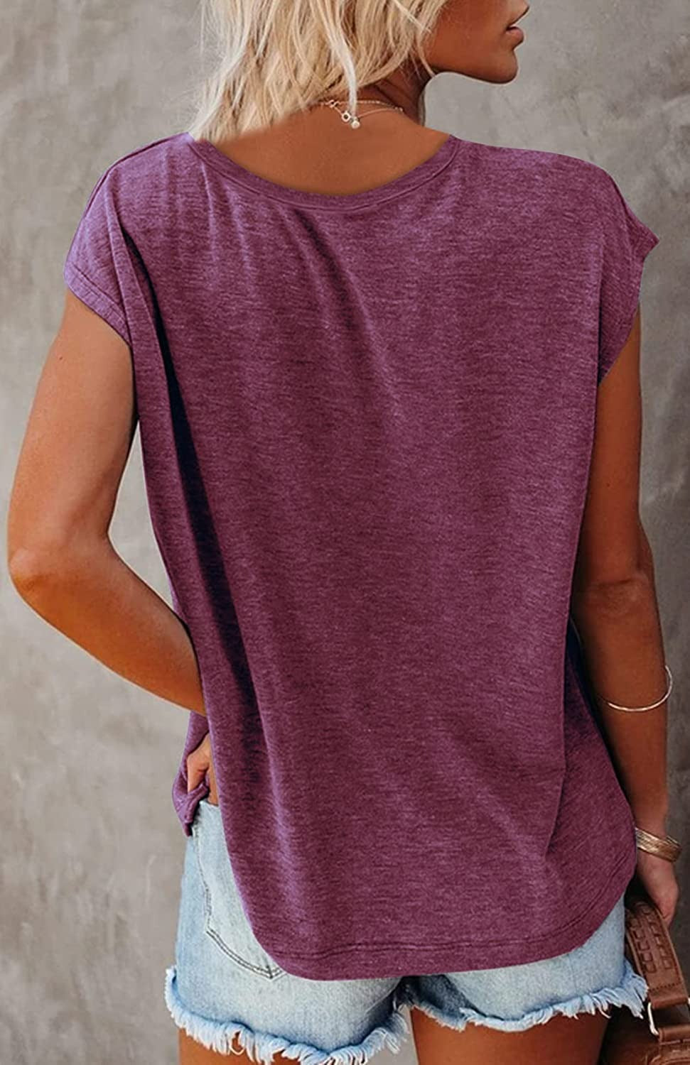 Women's Summer Sleeveless V-Neck Casual Loose Fit T-Shirt