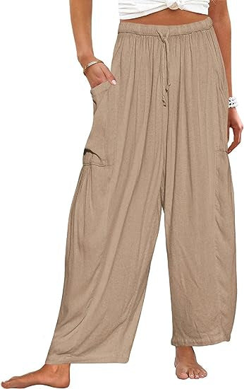 Casual Chiffon Collage Cotton-Linen Harem Pants