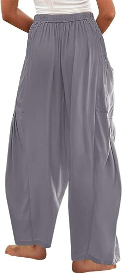 Casual Chiffon Collage Cotton-Linen Harem Pants