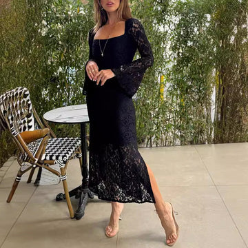 Women's Summer Lace Flared Sleeve Dress