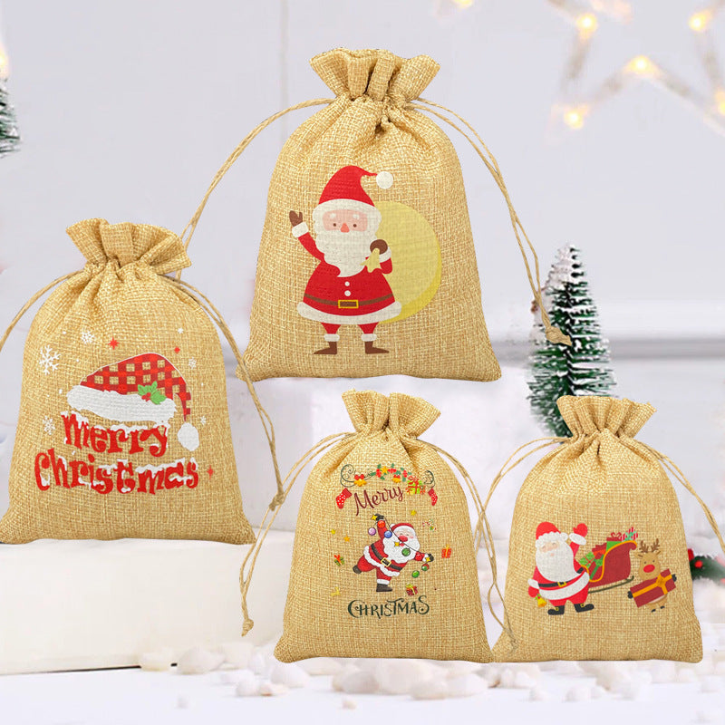 Christmas Drawstring Gift Bag for Apples 24pcs/Set