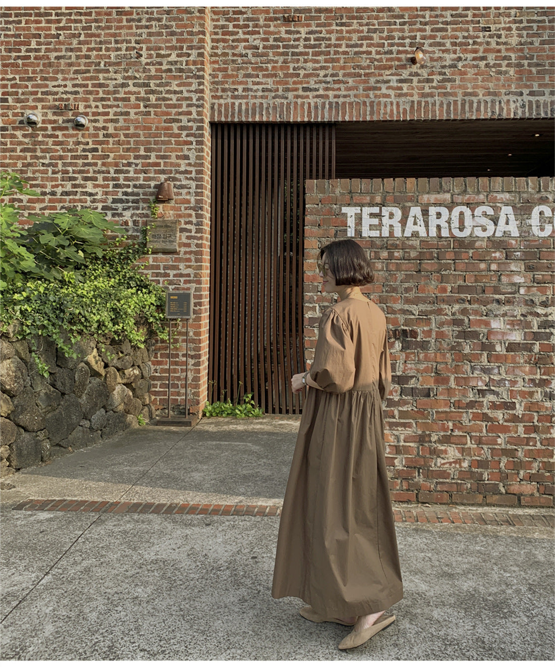 Casual Vintage Women Lantern Sleeves Fall Long Dress-Cozy Dresses-Free Shipping at meselling99