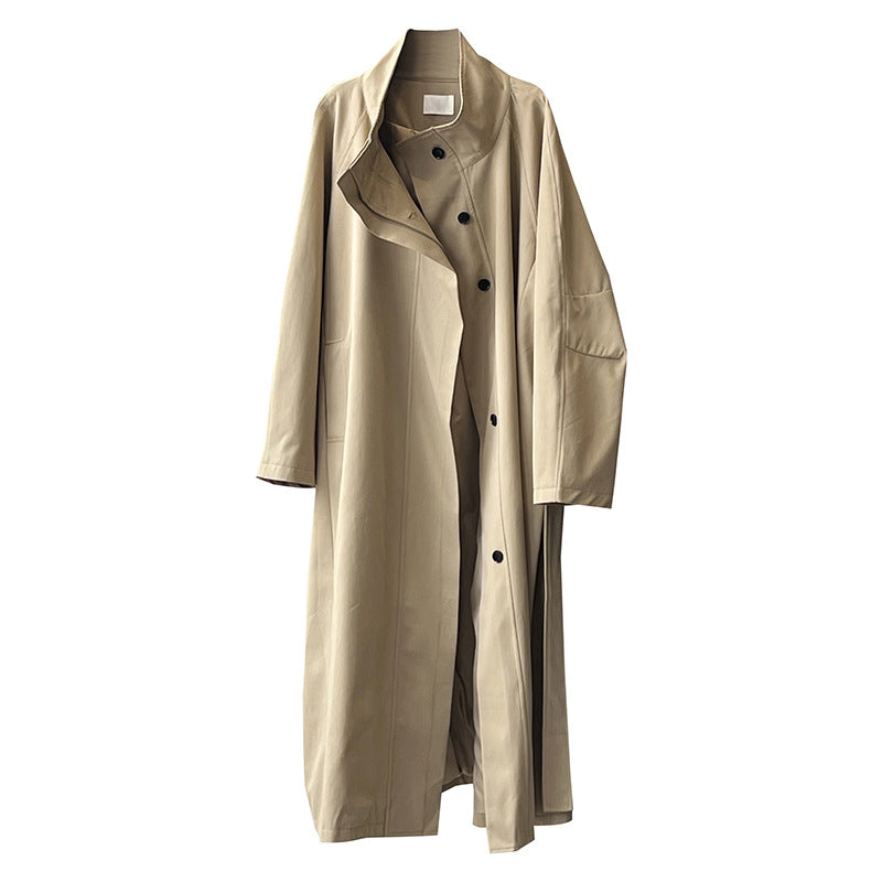 Women’s Stand Collar Long Trench Coat