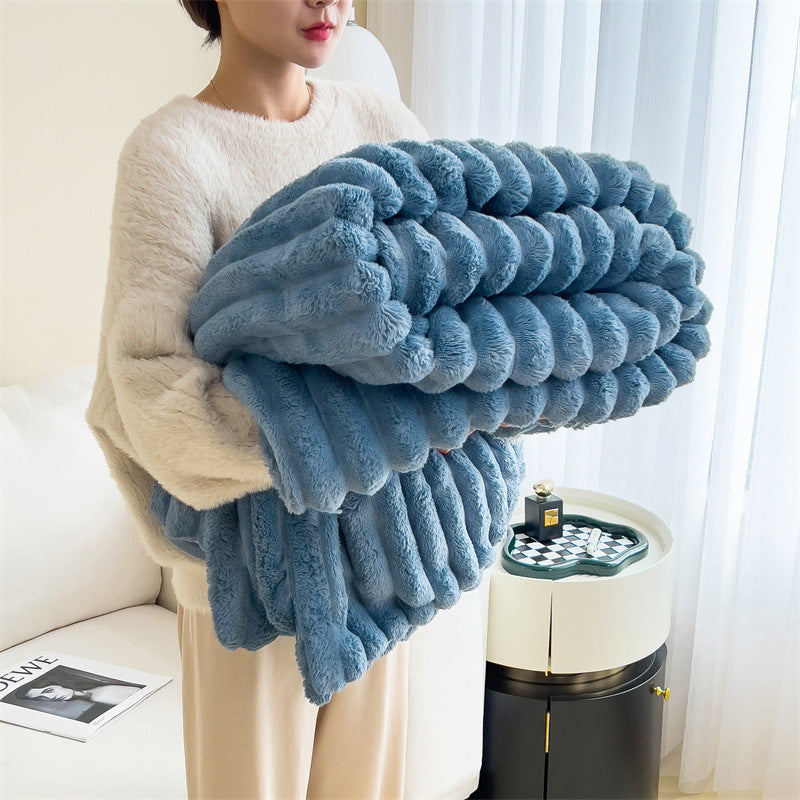 Plush Faux Rabbit Fur Blanket
