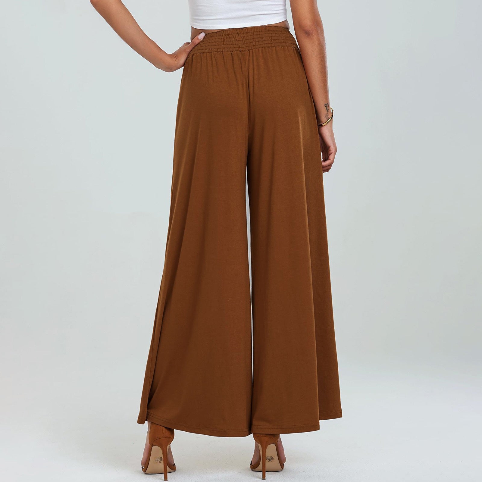 Women's High-Waisted Elastic Waist Casual Pants