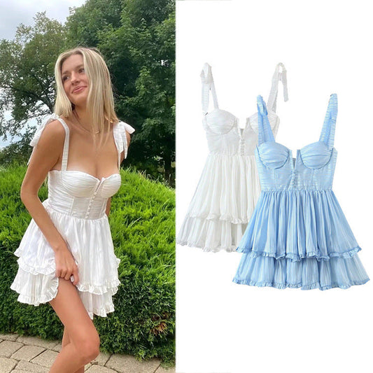 Sweety Summer Cake Style Backless Mini Dresses--Free Shipping at meselling99