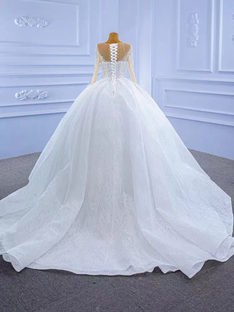 Gorgeous Court High Waist Trail Wedding Dresses