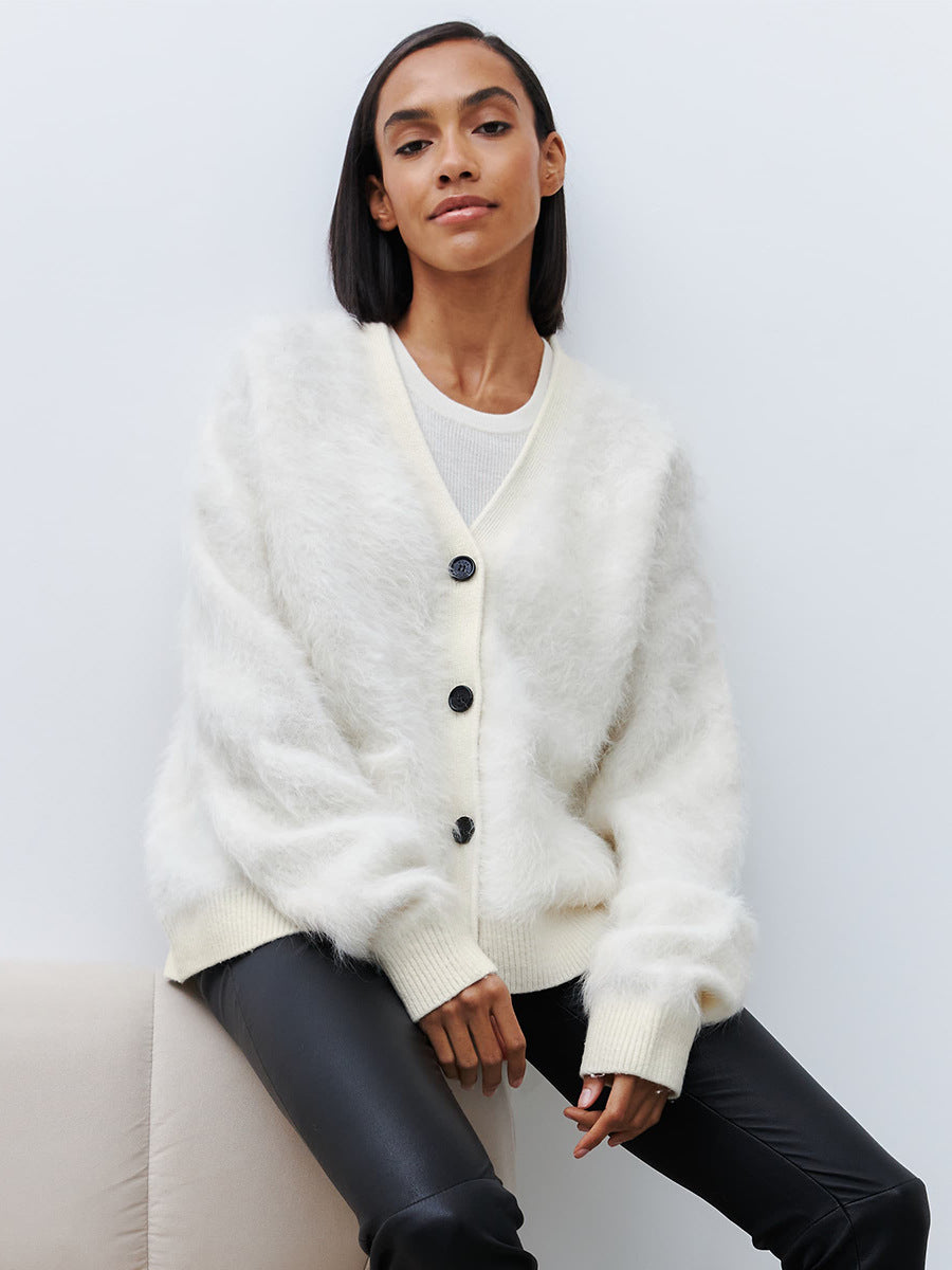 Women's Lazy Style Mink Sherpa Cardigan
