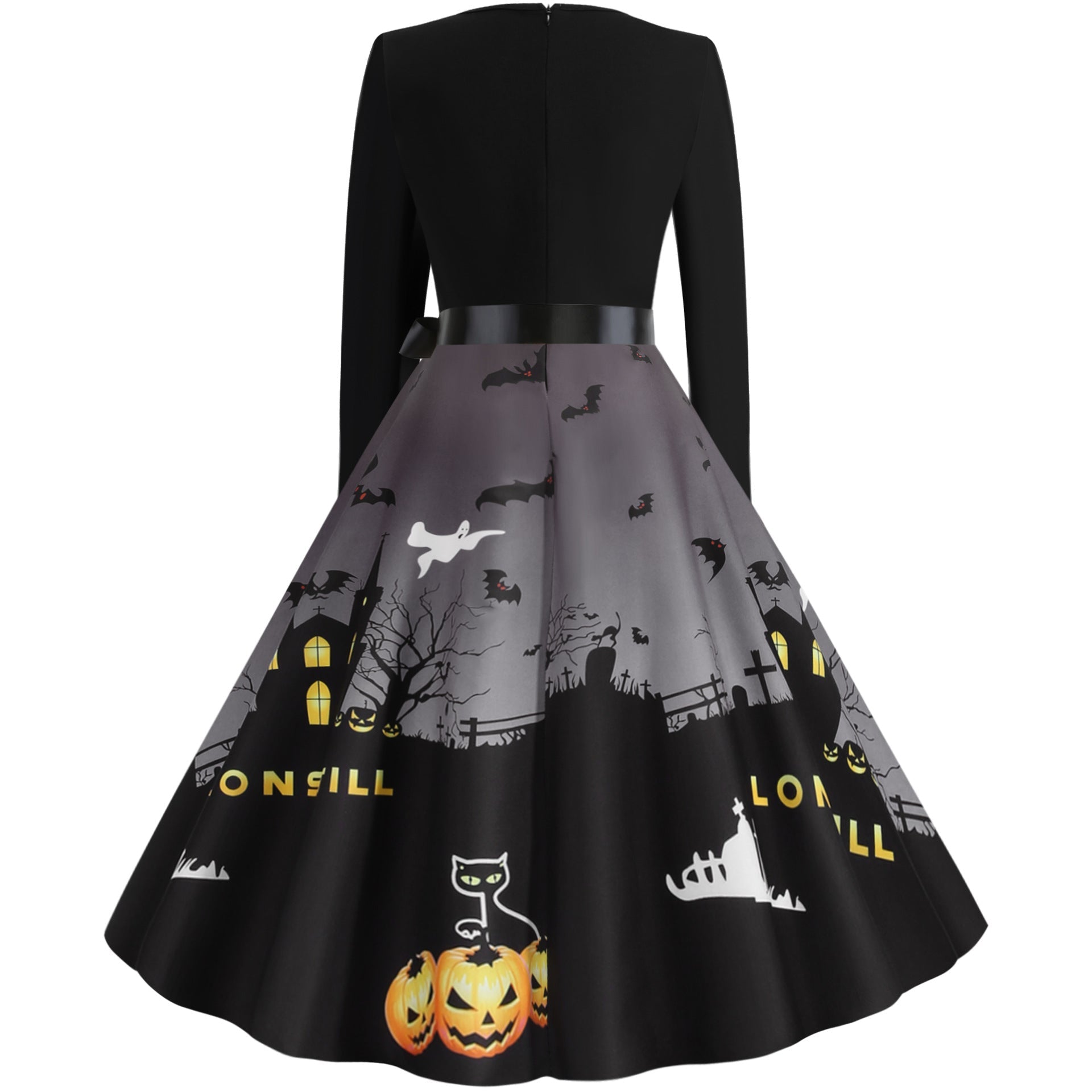 Halloween Vintage Women Long Sleeves Winter Dresses-Vintage Dresses-Free Shipping at meselling99