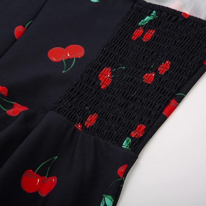 Retro Homecoming Dress - Floral Print A-Line Swing Dress with Buttons