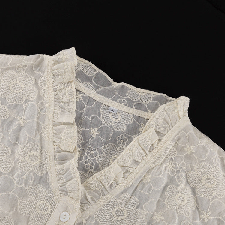 Sweetheart Jacquard Lace Shirt Dresses