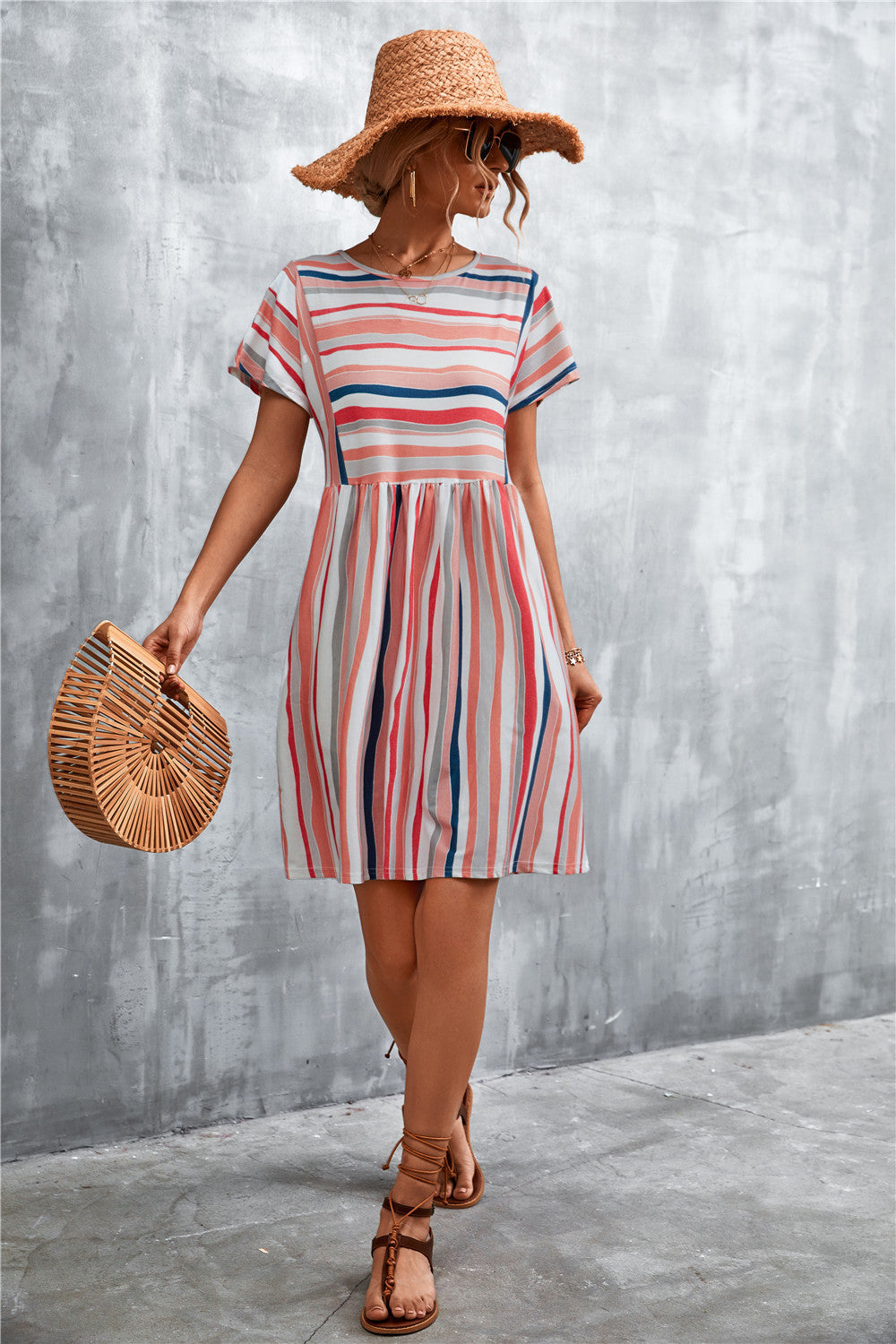 Casual Summer Striped Short Dresses