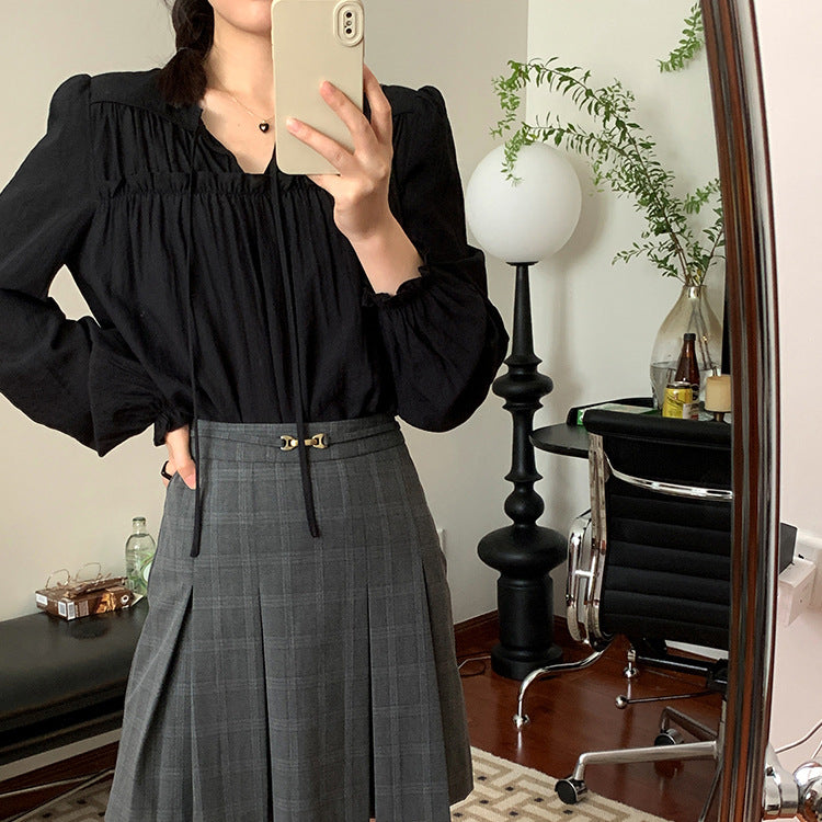 Majestic Ruffle Tie Blouse