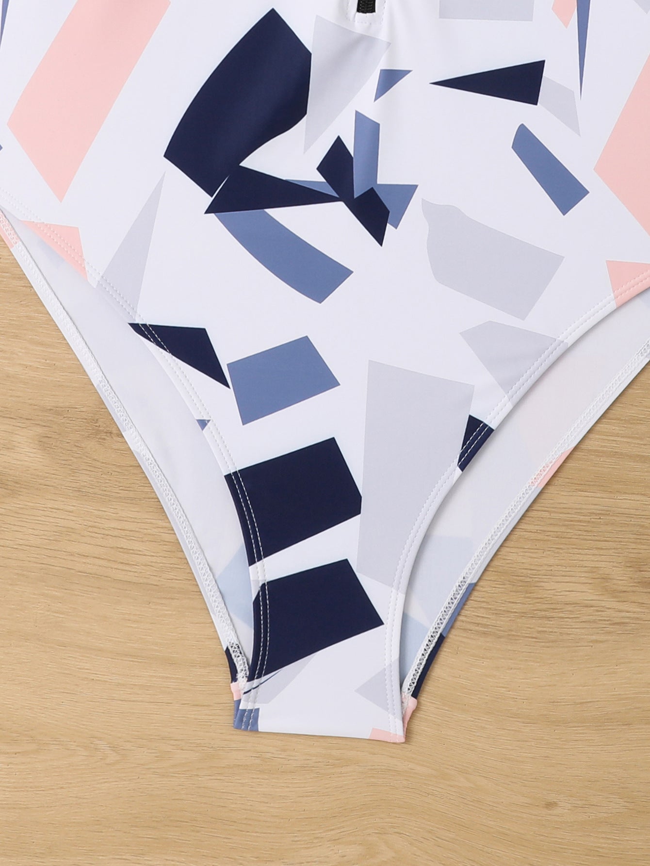 Women's Printed Long Sleeve Zip-Up One-Piece Swimsuit