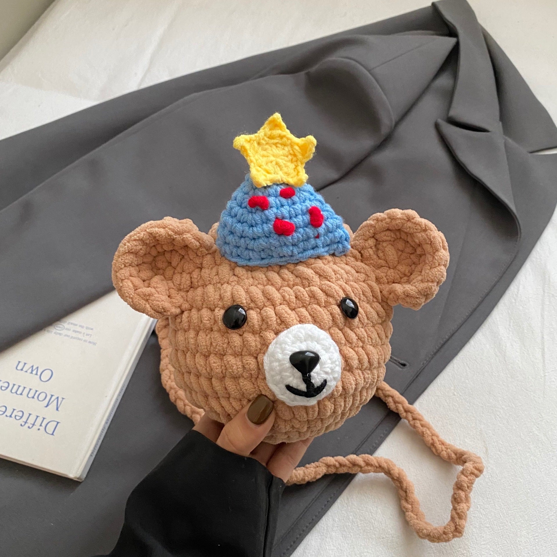Handmade Knitted Bear Coin Purse
