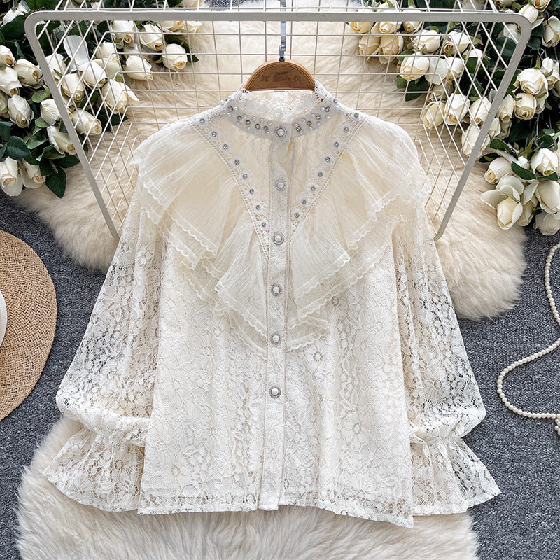 Vintage Beaded & Rhinestone Long Sleeve Shirt