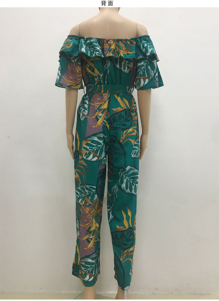 Sexy One Shoulder Chiffon Summer Beach Jumpsuits