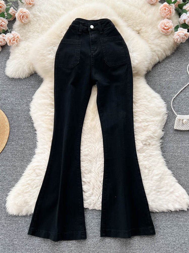 Retro Vintage Black Flare Jeans