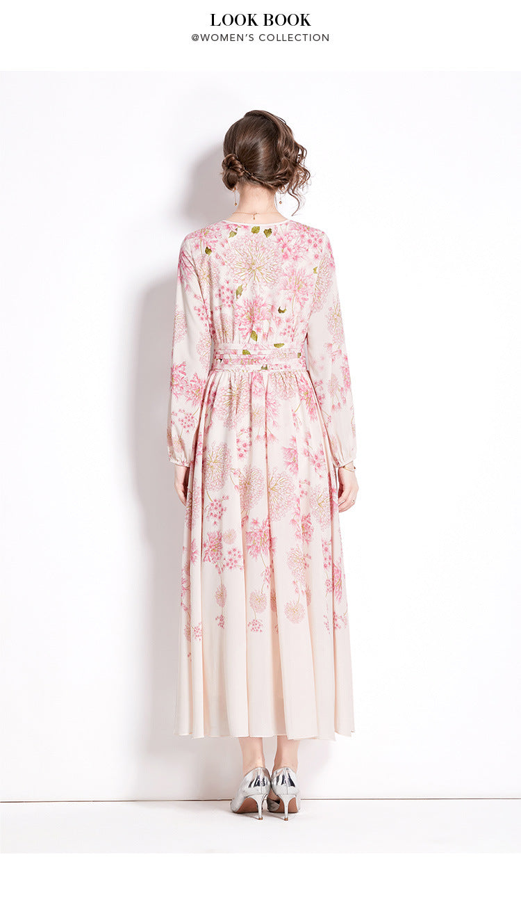 Women Floral Pink Long Maxi Dresses