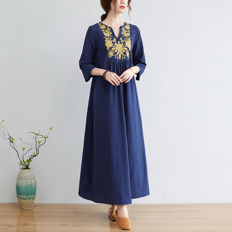 Bohemian Linen Summer Long Dresses-Dresses-Free Shipping at meselling99