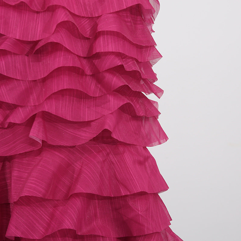 Elegant Off-Shoulder Ruffle Bustier Maxi Dresses