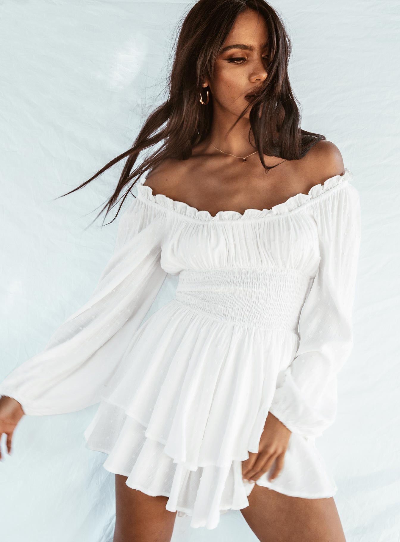 Designed Off The Shoulder Ruffled Short Jumpsuits