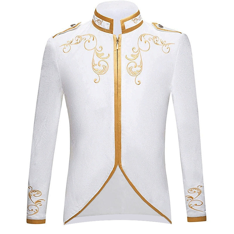Medieval Court Style Embroidered Blazer for Men