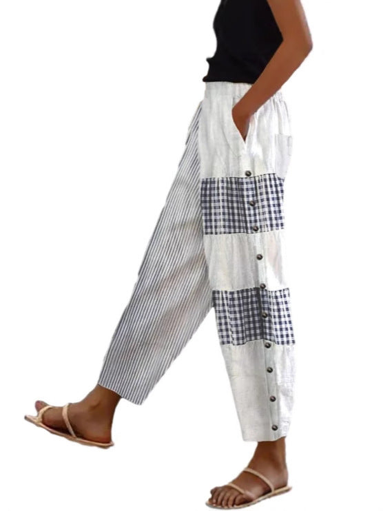 3D Large Print Minimalist Rolled Hem Casual Pants