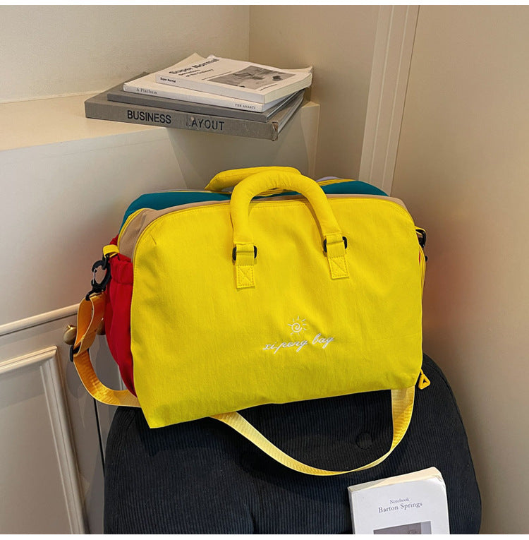 Oxford Color-Block Travel Tote