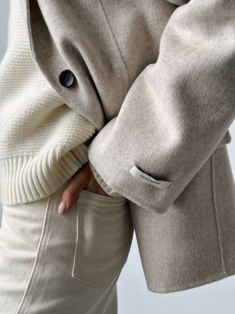 Casual Round Neck Knitted White Sweaters