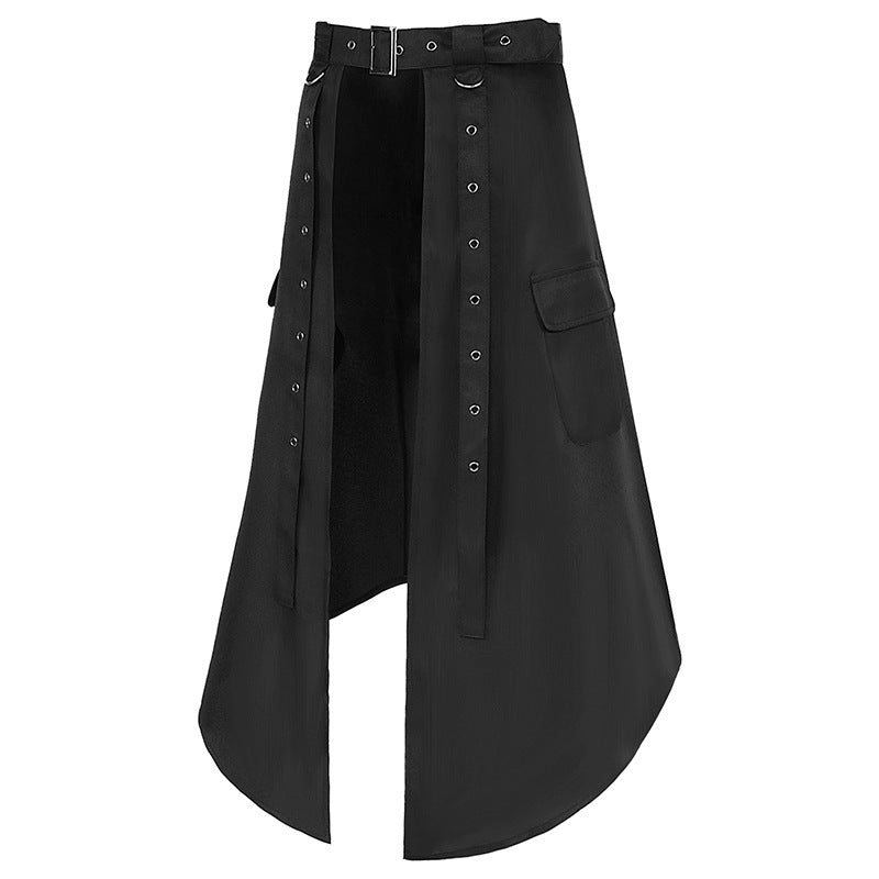 Dark Rock Punk Ashes Series Gothic Asymmetrical Skirt for Men