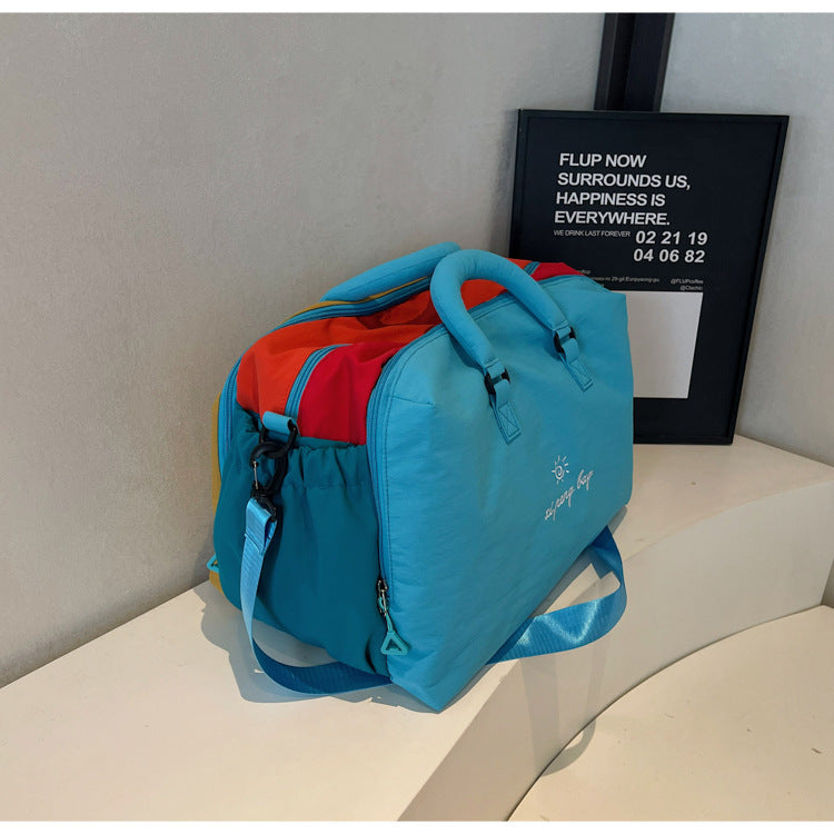 Oxford Color-Block Travel Tote