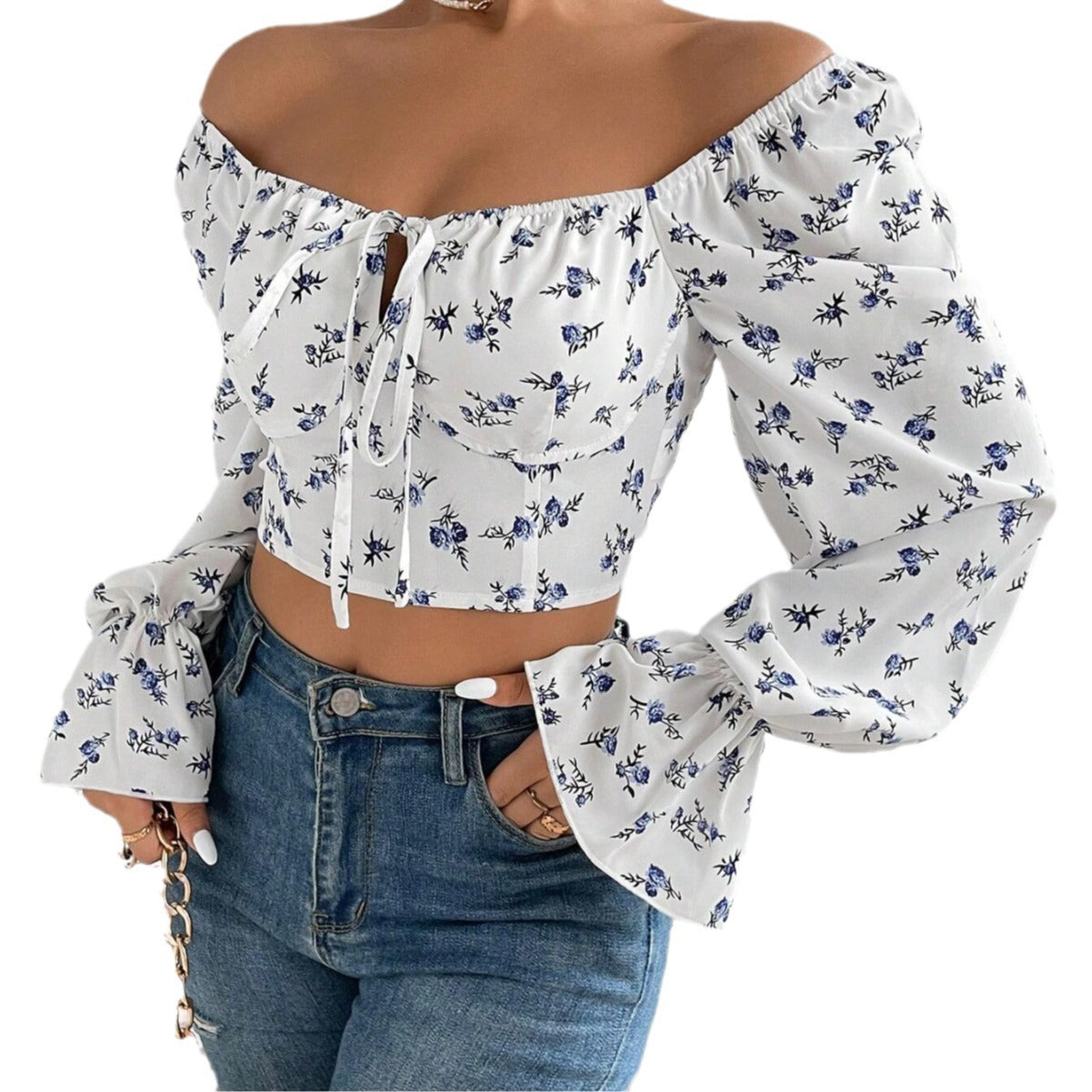 Sexy Square Neckline Short Top Shirts for Women