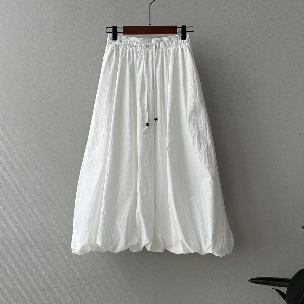 Women's Summer A-Line Skirt-White-M-Free Shipping Leatheretro