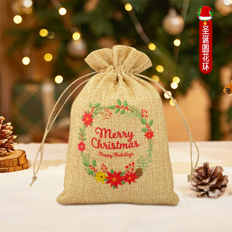 Christmas Drawstring Gift Bag for Apples 24pcs/Set