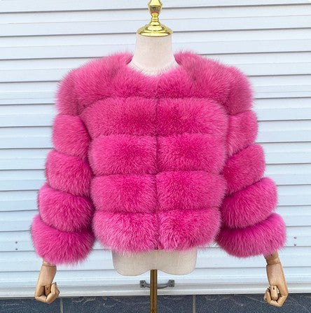 Women's Thickened Faux Fox Fur Spliced Winter Coat