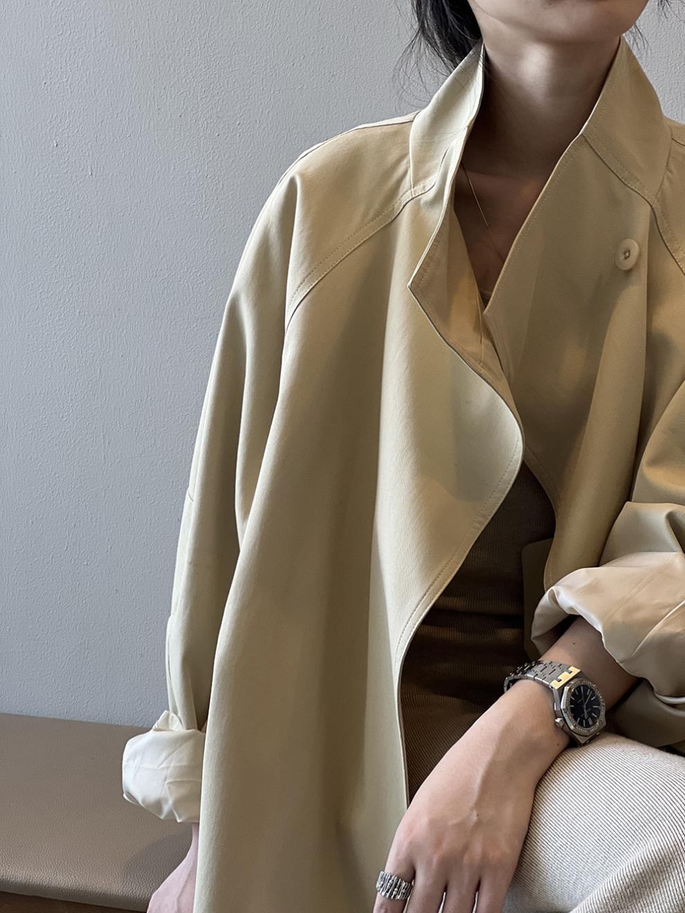 Women's Retro Stand Collar Trench Coat