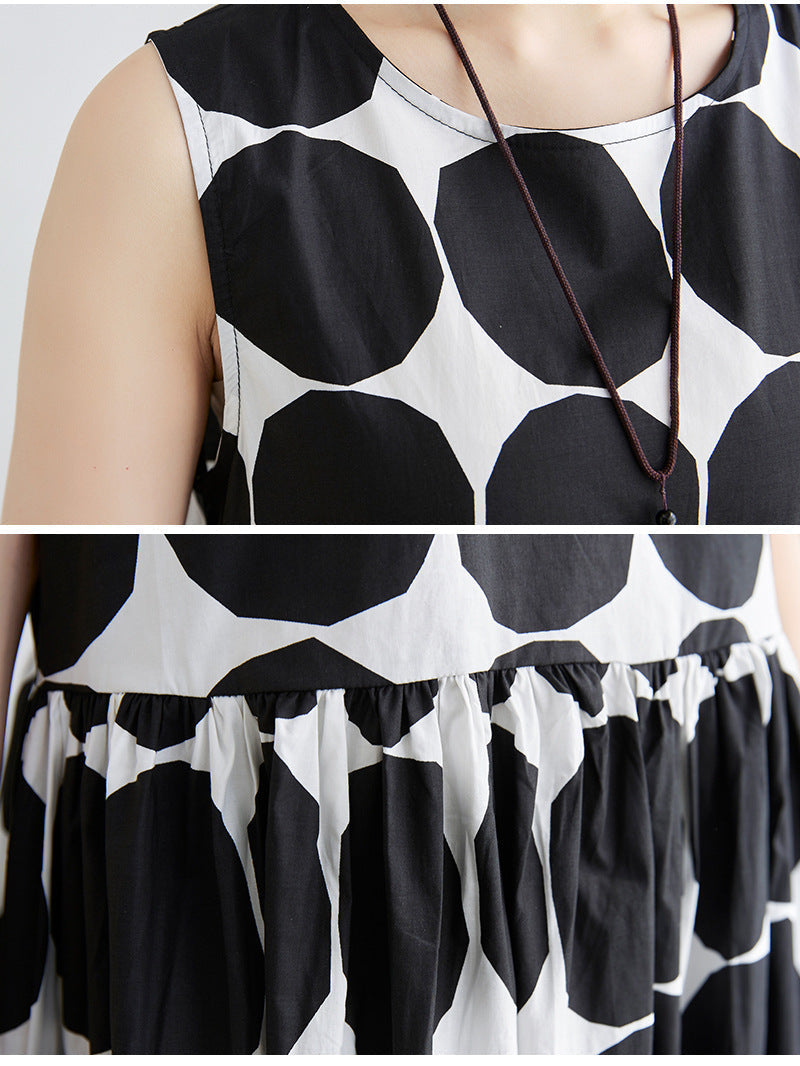 Summer Women Dot Print Midi Dresses-Dresses-Free Shipping at meselling99