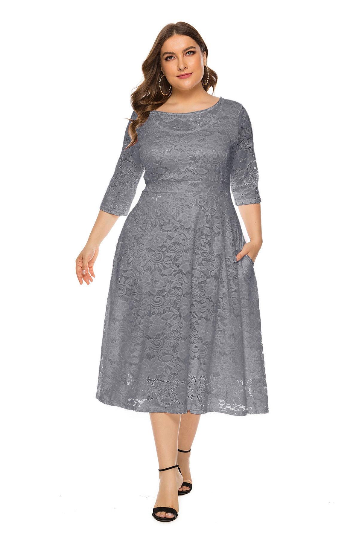 Plus Size Lace Evening Dress
