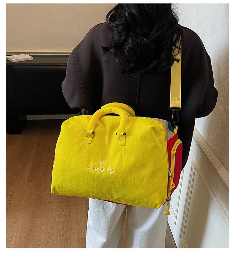 Oxford Color-Block Travel Tote
