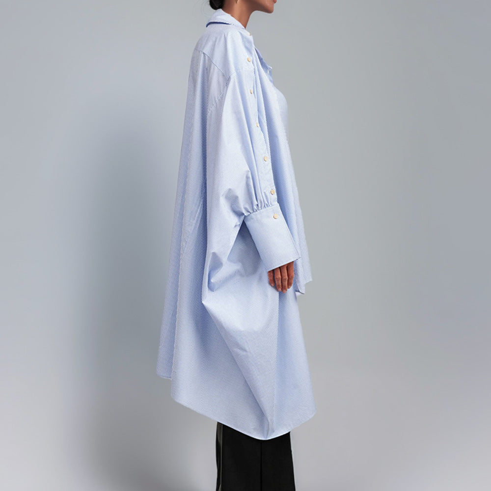 Designed Irregular Striped Long Sleeves Shirts for Women