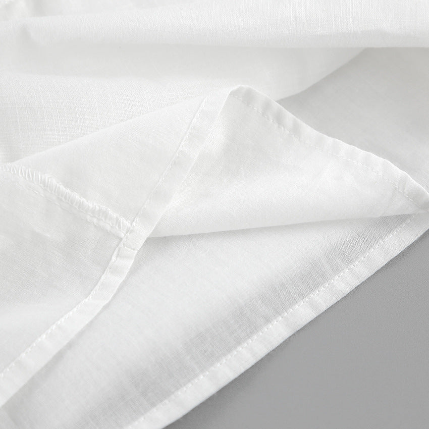 Summer Cotton Spaghetti Straps White Mini Dresses