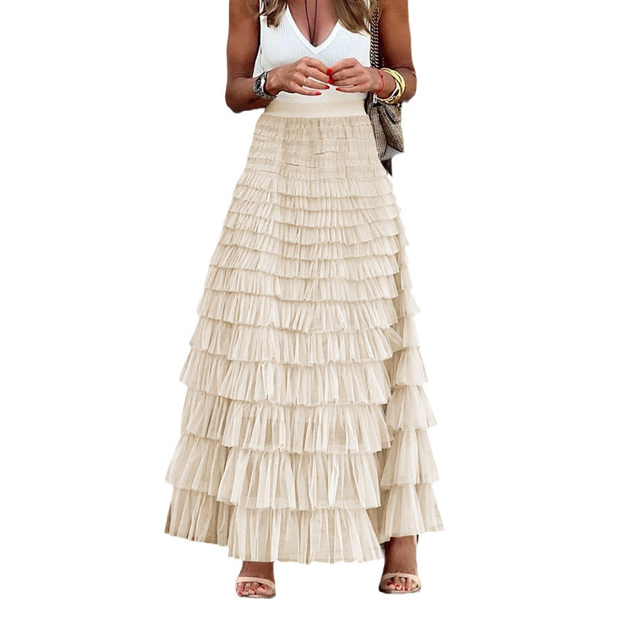 Fashion Elegant High Waist Tulle Cake Skirts for Women