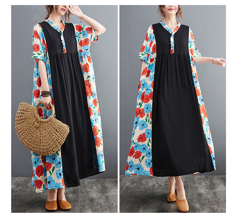 Vintage Short Sleeves Summer Long Cozy Dresses-Dresses-Free Shipping at meselling99