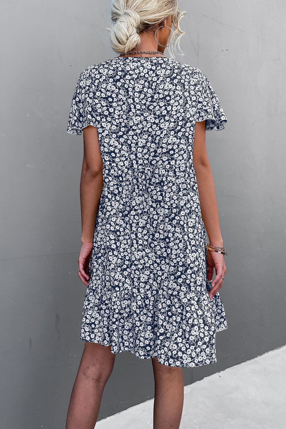 Leisure Floral Print Summer Short Dresses