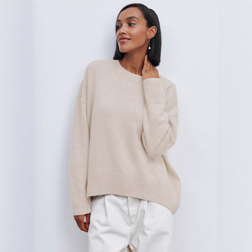 Women's Oversized Round Neck Long Sleeve Sweater